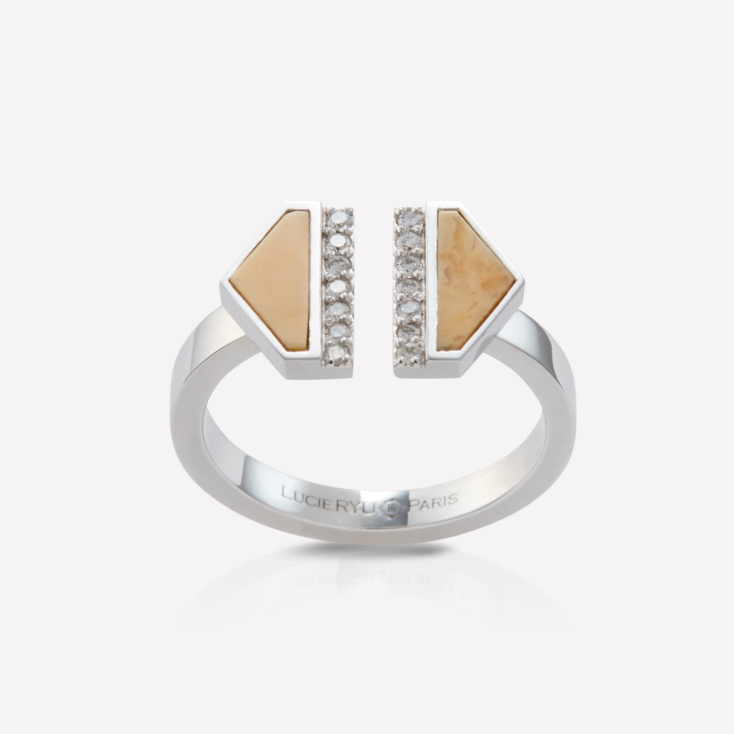 VOID Filled By You Ring, Large, Yellow Jasper, Diamond