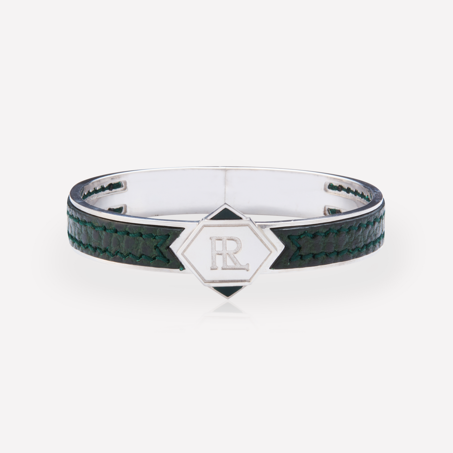 Twined Leather Bracelet, Large, Amazon Green, Jasper