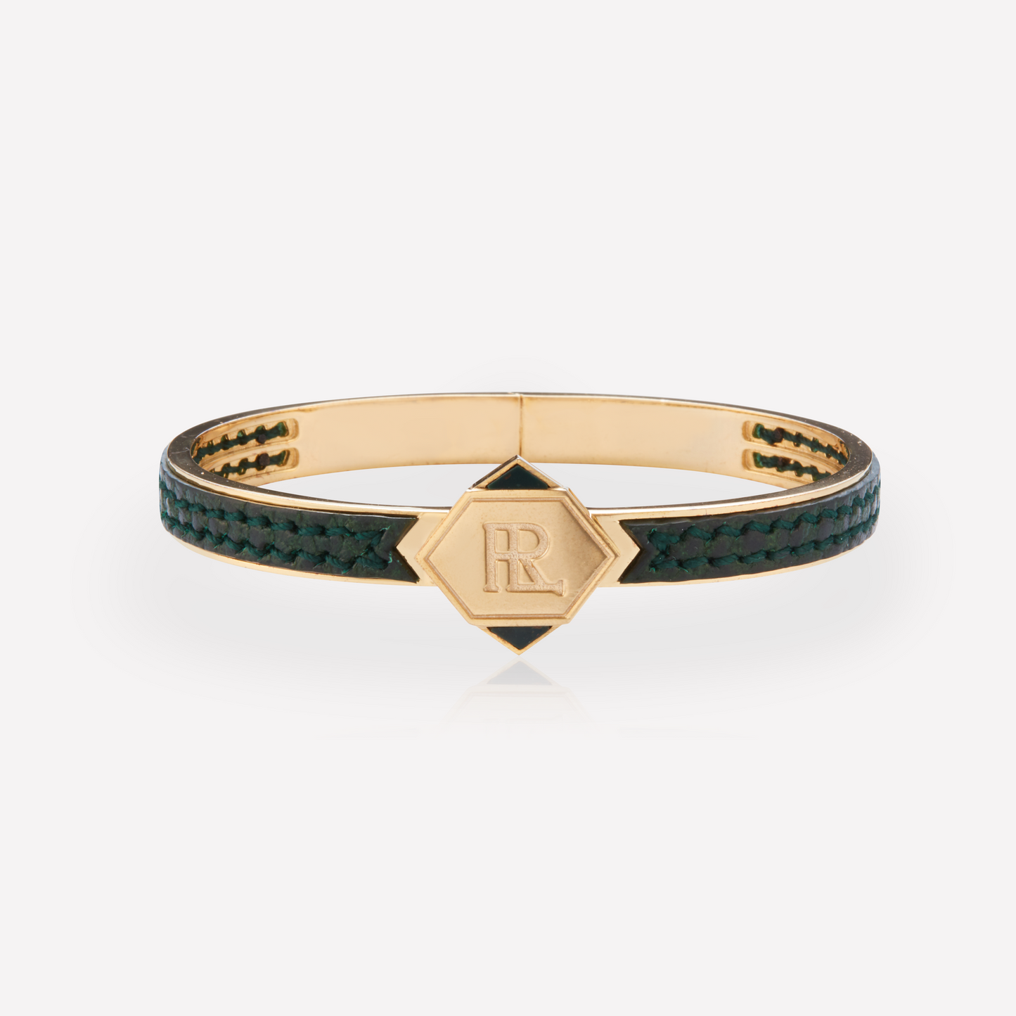 Twined Leather Bracelet, Small, Amazon Green, Malachite