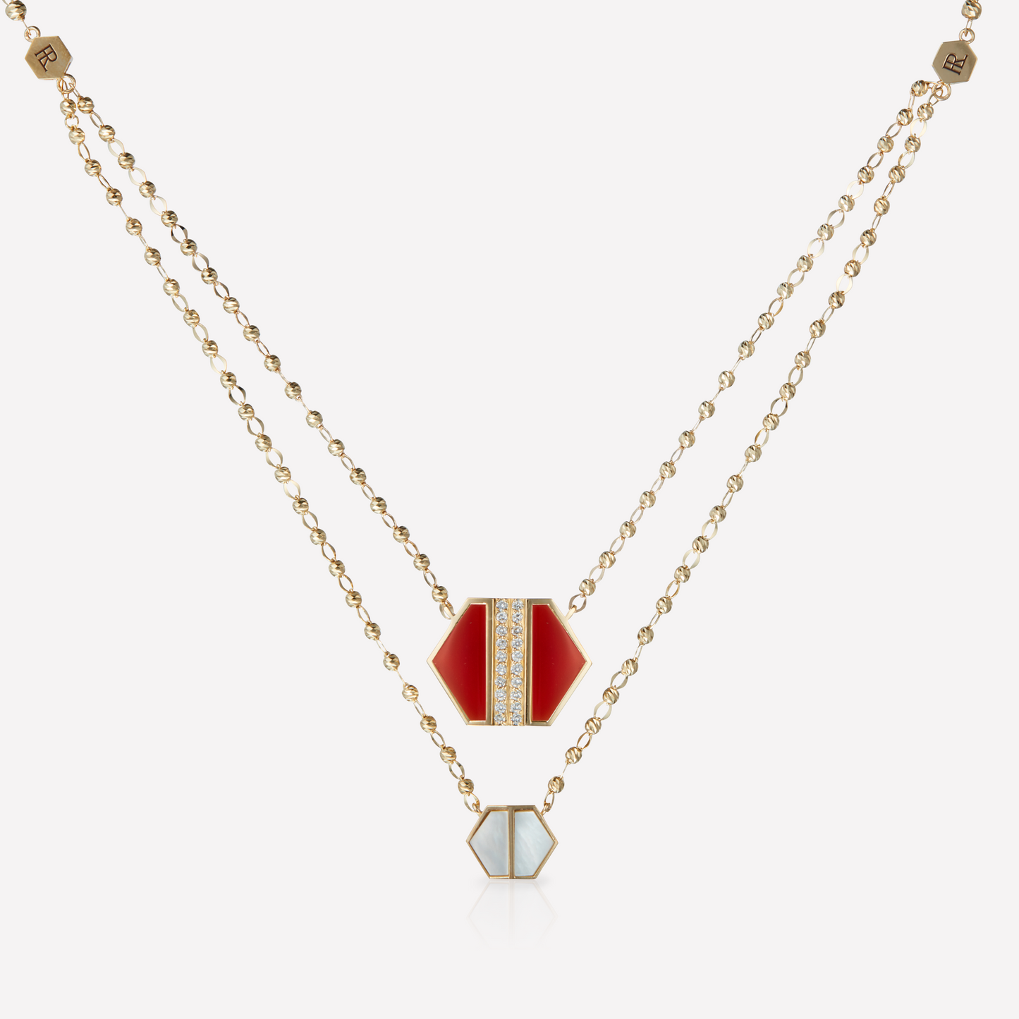 VOID Filled By You Necklace, Large, Carnelian, Diamond L