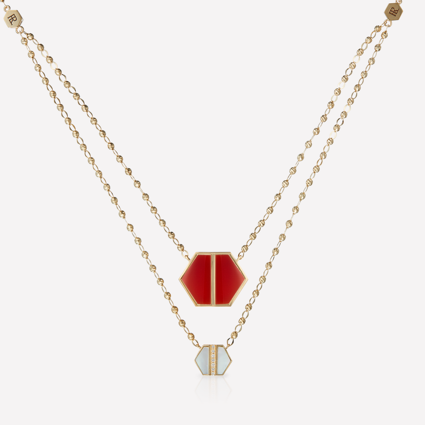 VOID Filled By You Necklace, Large, Carnelian, Diamond S