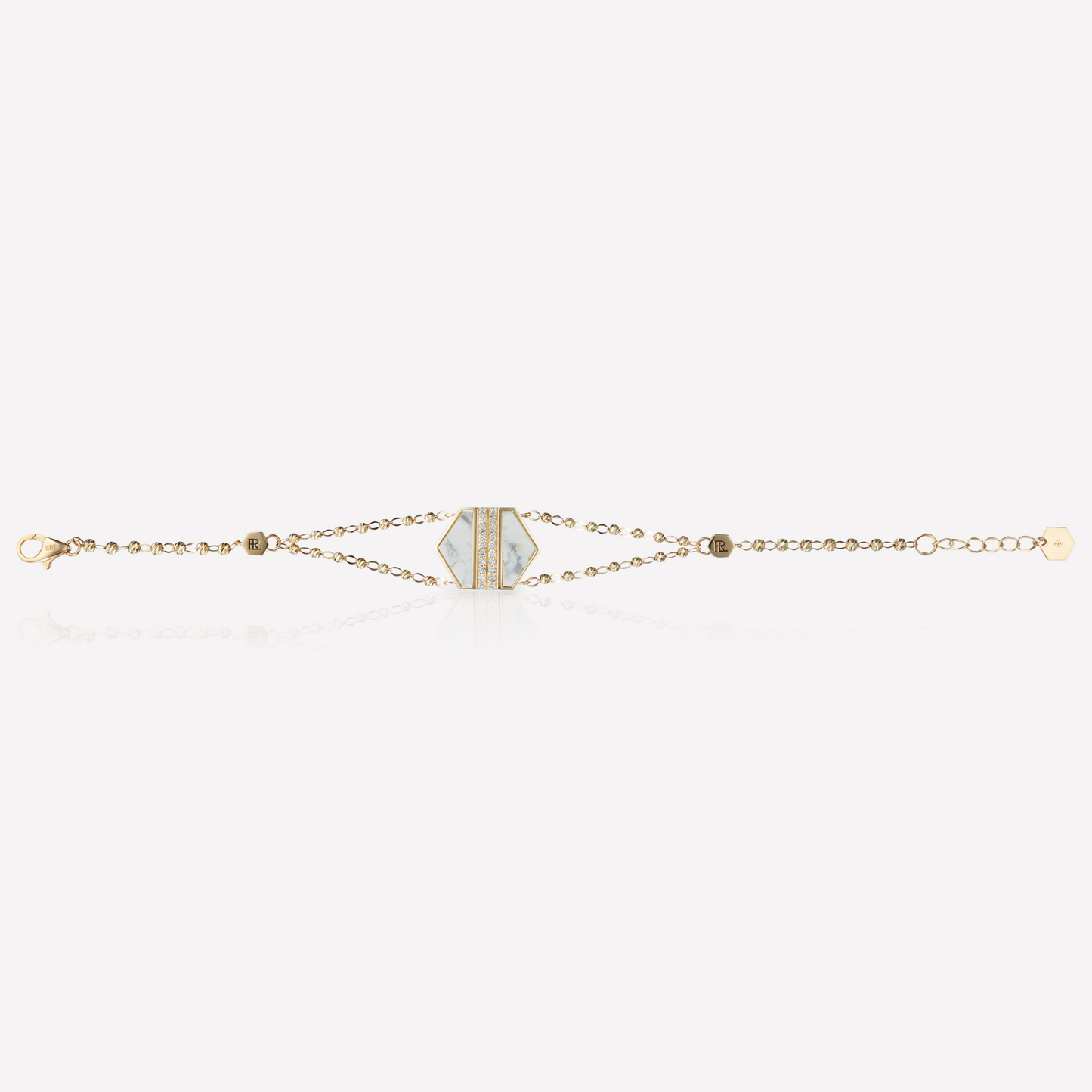 VOID Filled By You Bracelet, Large, Howlite, Diamond