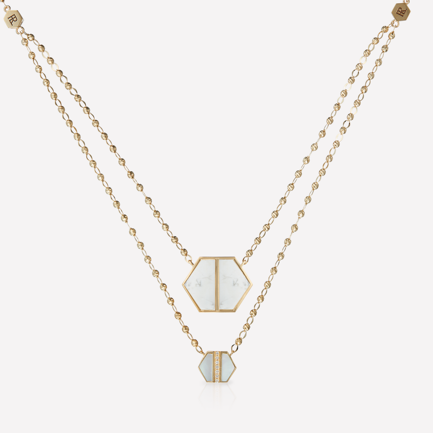 VOID Filled By You Necklace, Large, Howlite, Diamond S