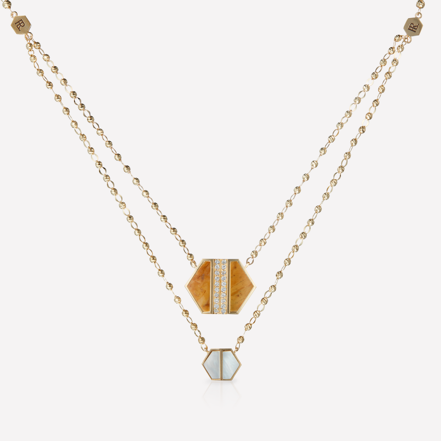 VOID Filled By You Necklace, Large, Yellow Jasper, Diamond L