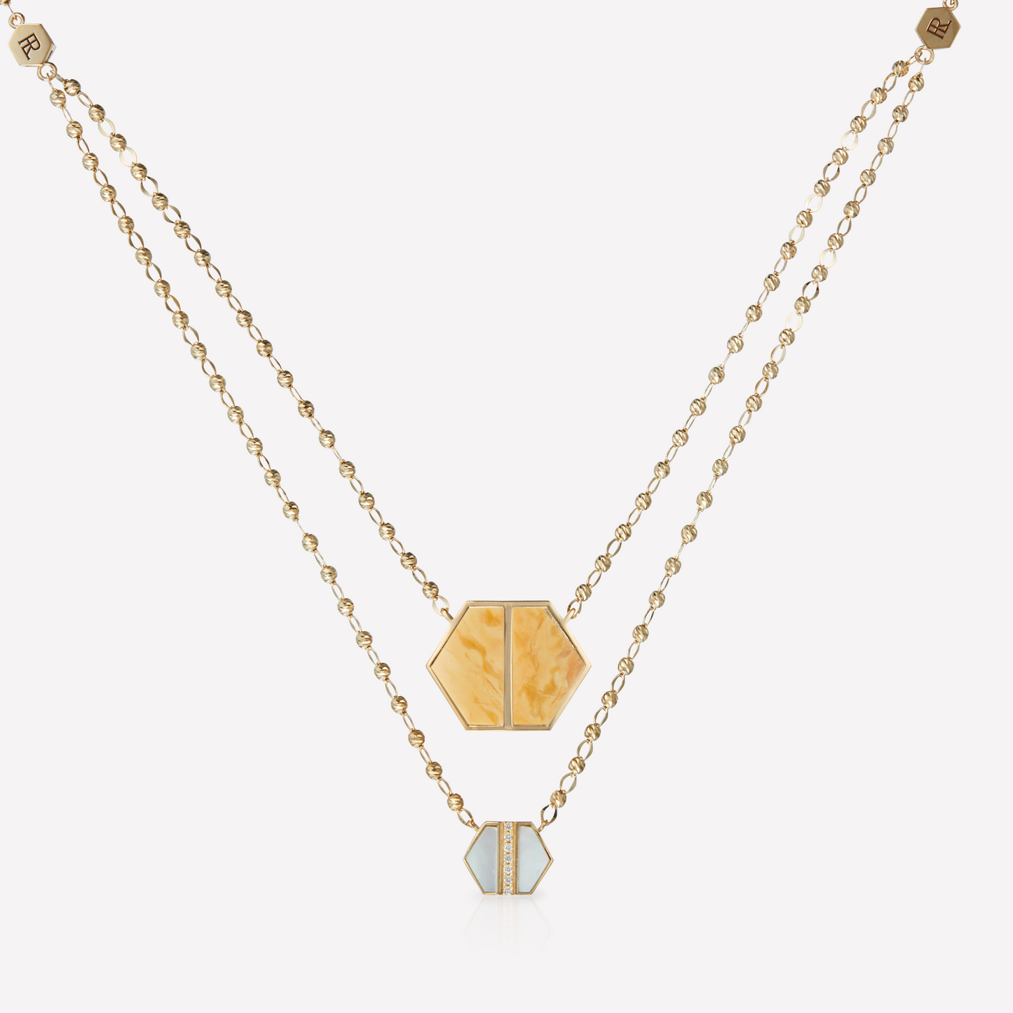 VOID Filled By You Necklace, Large, Yellow Jasper, Diamond S