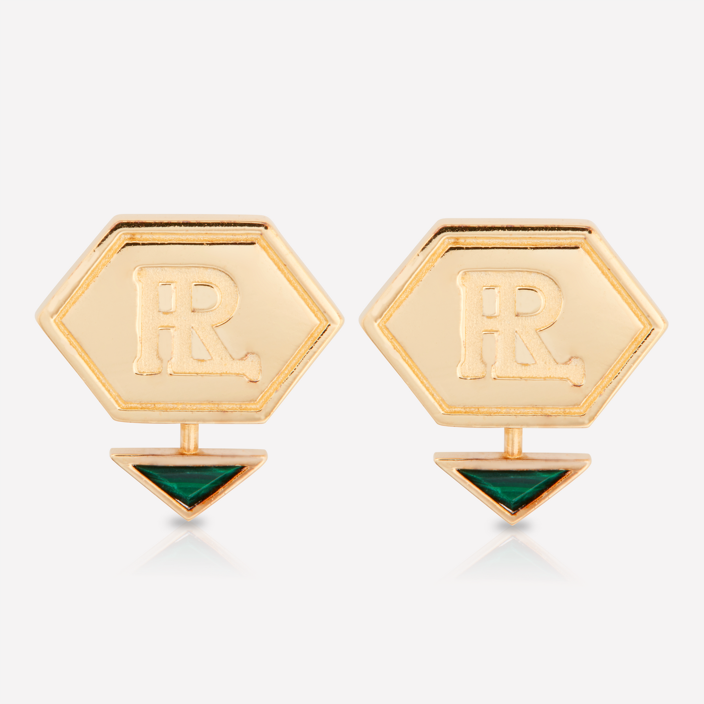 HEX Series Earrings, Malachite