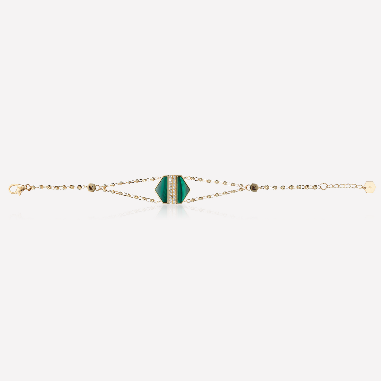 VOID Filled By You Bracelet, Large, Malachite, Diamond