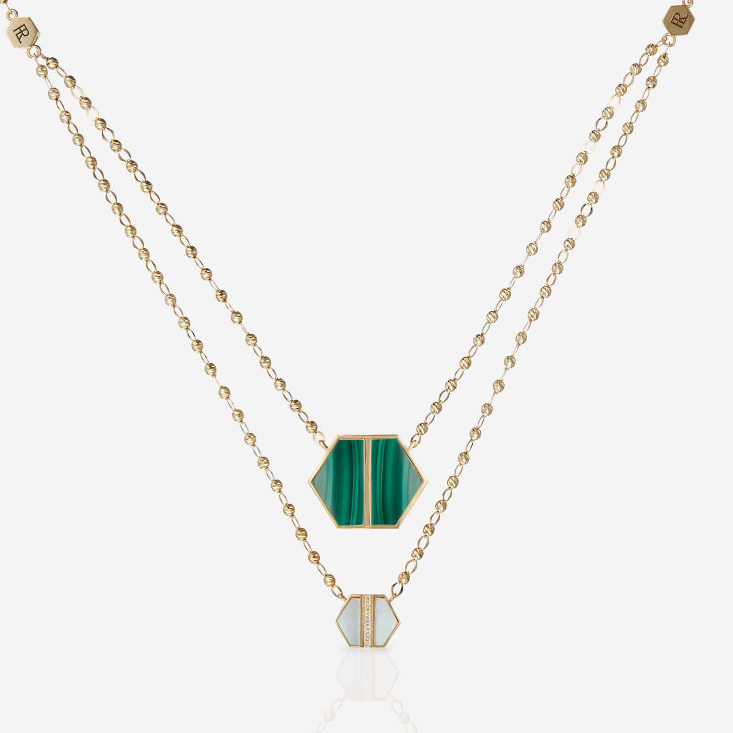 VOID Filled By You Necklace, Large, Malachite, Diamond S