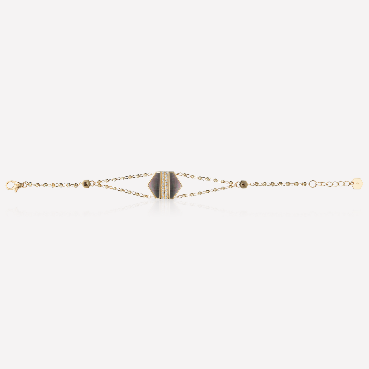 VOID Filled By You Bracelet, Large, Black Nacre, Diamond