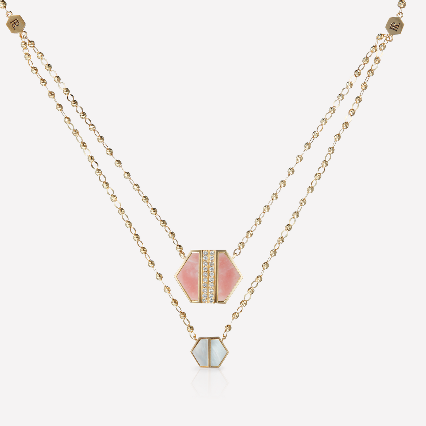 VOID Filled By You Necklace, Large, Pink Opal, Diamond L