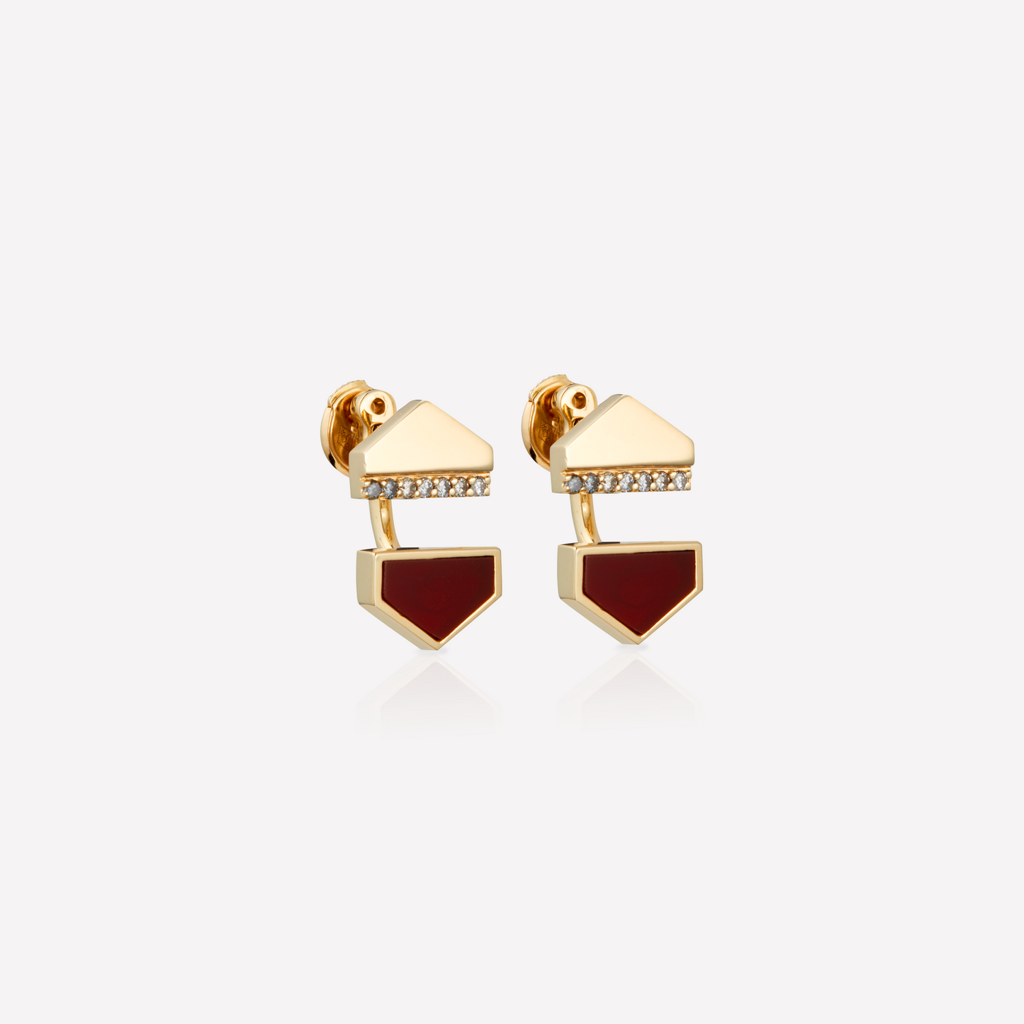 VOID Filled By You Earrings, Large, Carnelian, Diamond
