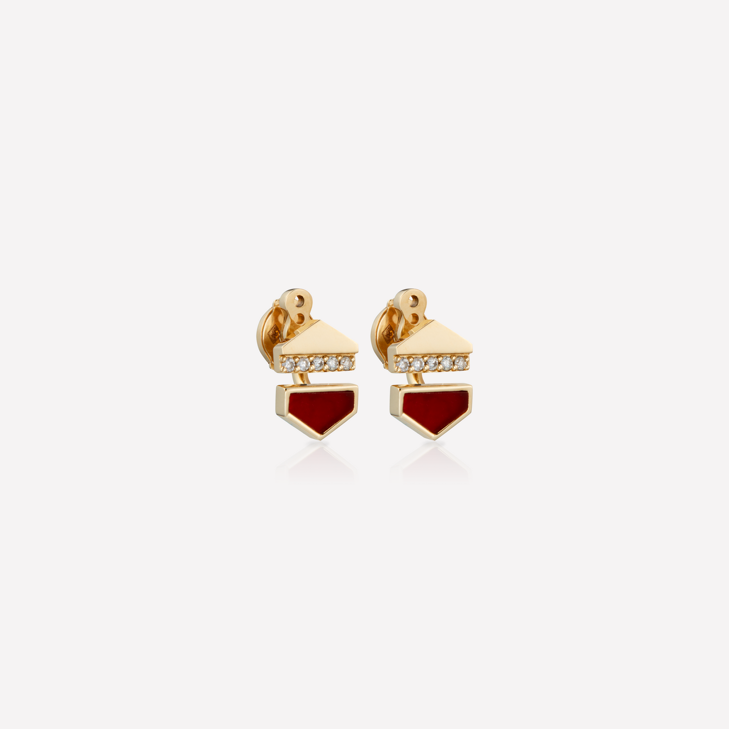 VOID Filled By You Earrings, Small, Carnelian, Diamond