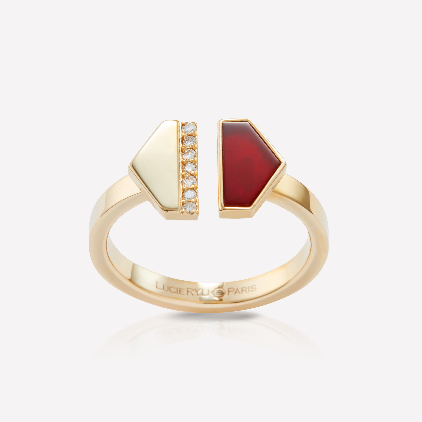 VOID Filled By You Ring, Large, Carnelian, Diamond