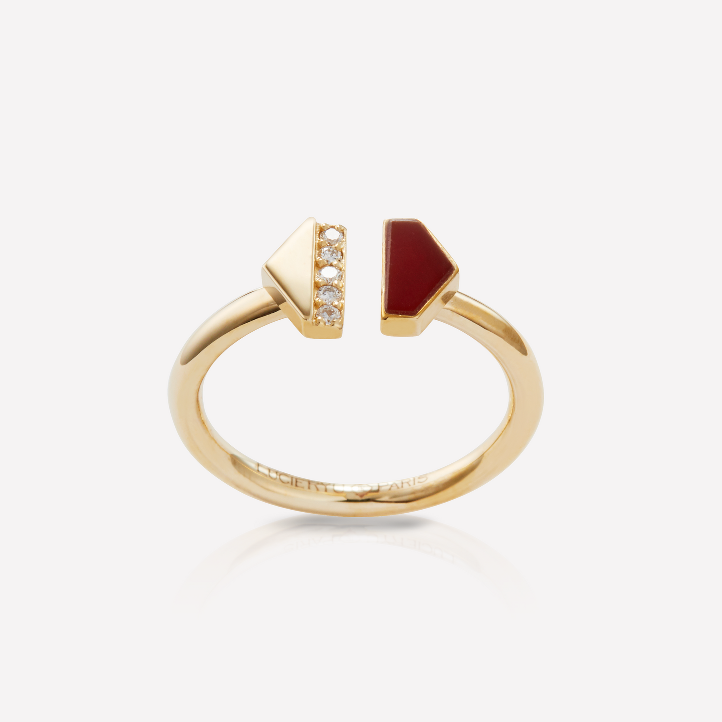 VOID Filled By You Ring, Small, Carnelian, Diamond