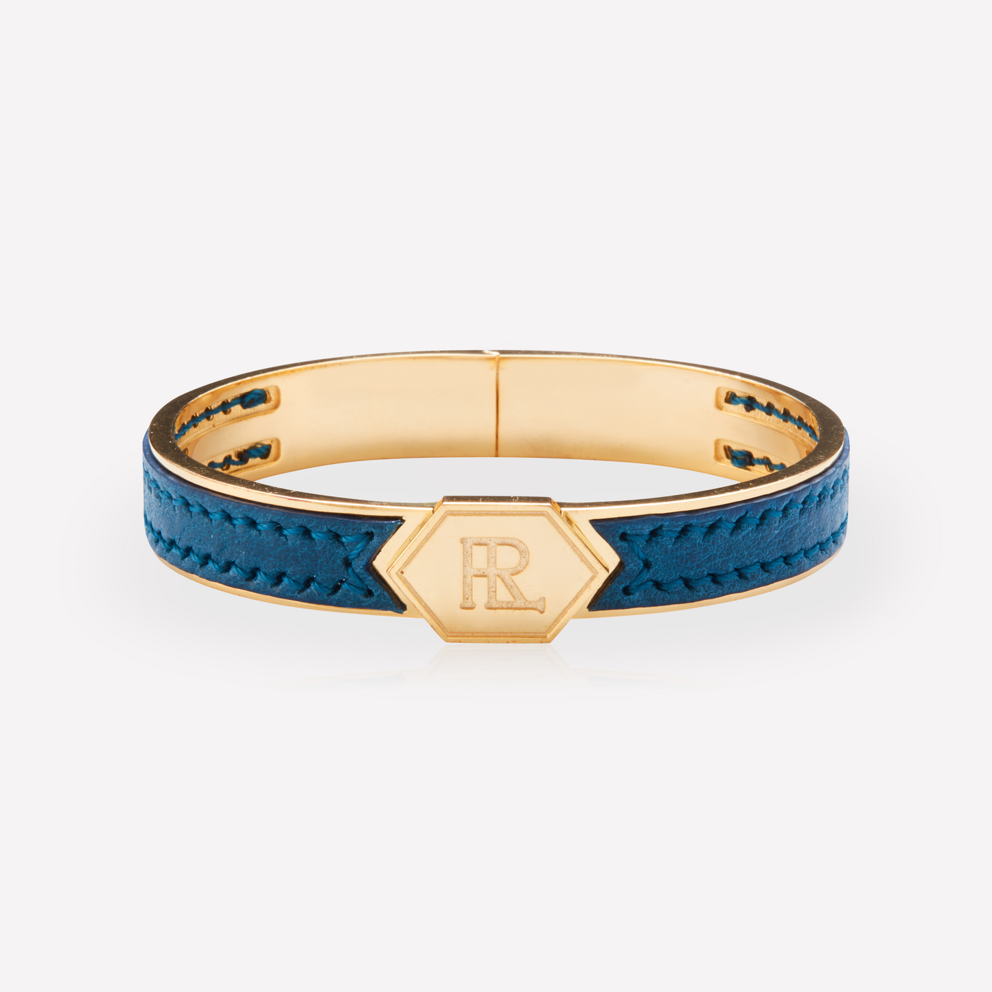 Twined Leather Bracelet, Large, Blue Green