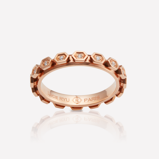 HEX Series Ring, Eternity Hex, White Dia