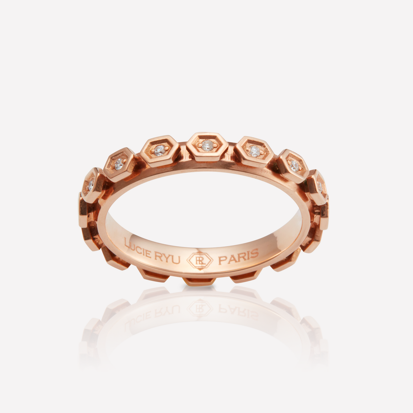 HEX Series Ring, Eternity Hex, White Dia