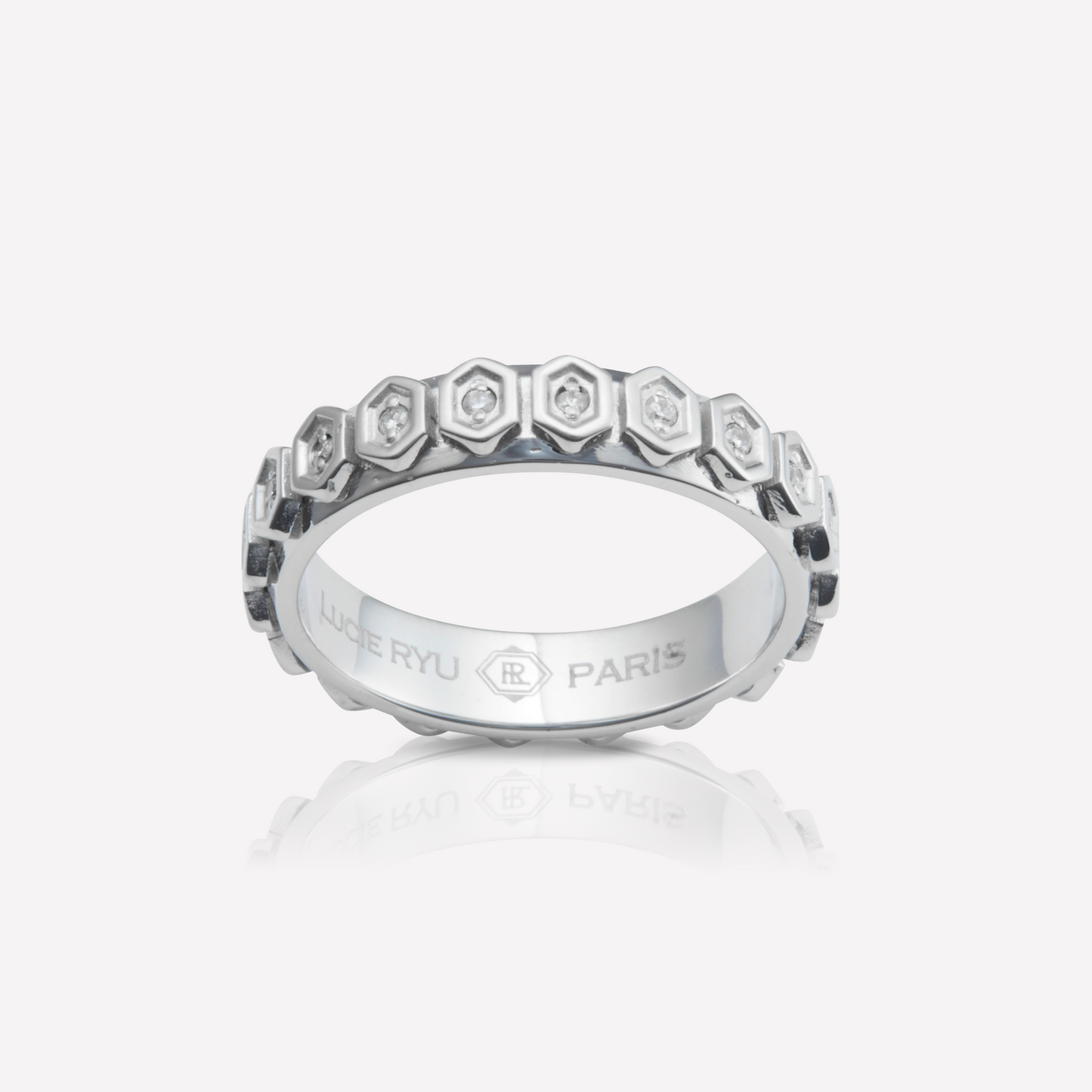 HEX Series Ring, Eternity Hex, White Dia