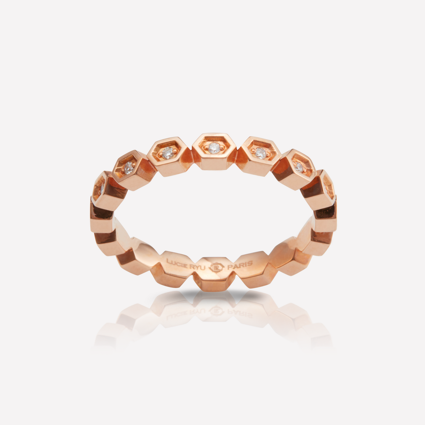 HEX Series Ring, Eternity Hex, White Dia