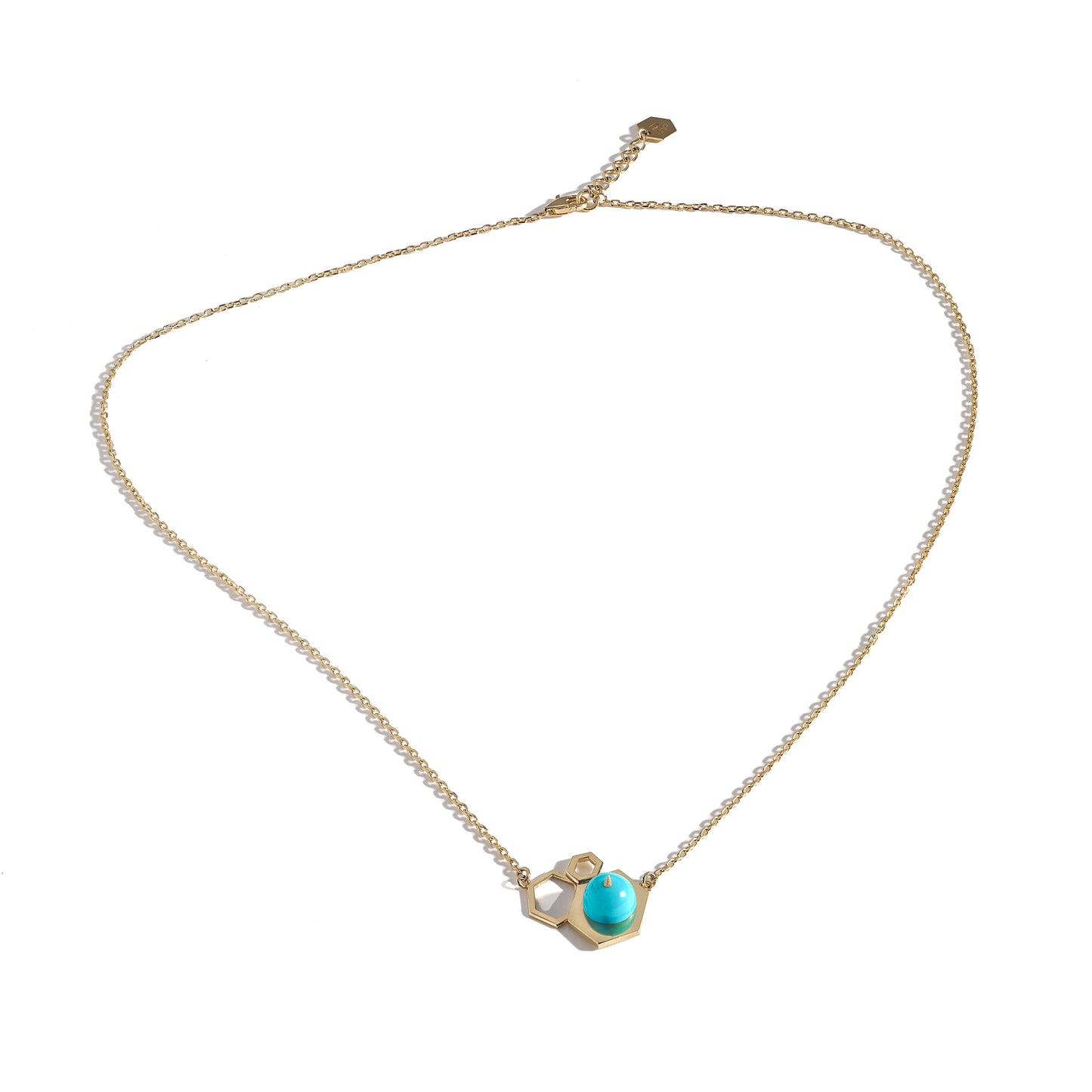 Tergum VII Necklace, Hex 3, Turquoise