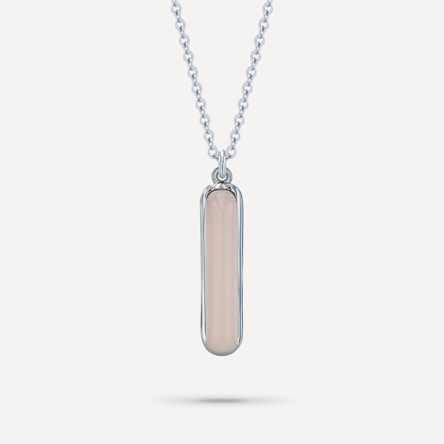 Eclair Necklace, pink opal