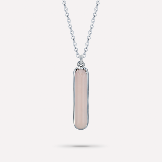 Eclair Necklace, pink opal