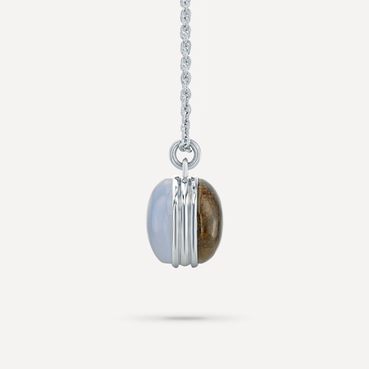 Macaron Coque Necklace, chalcedony