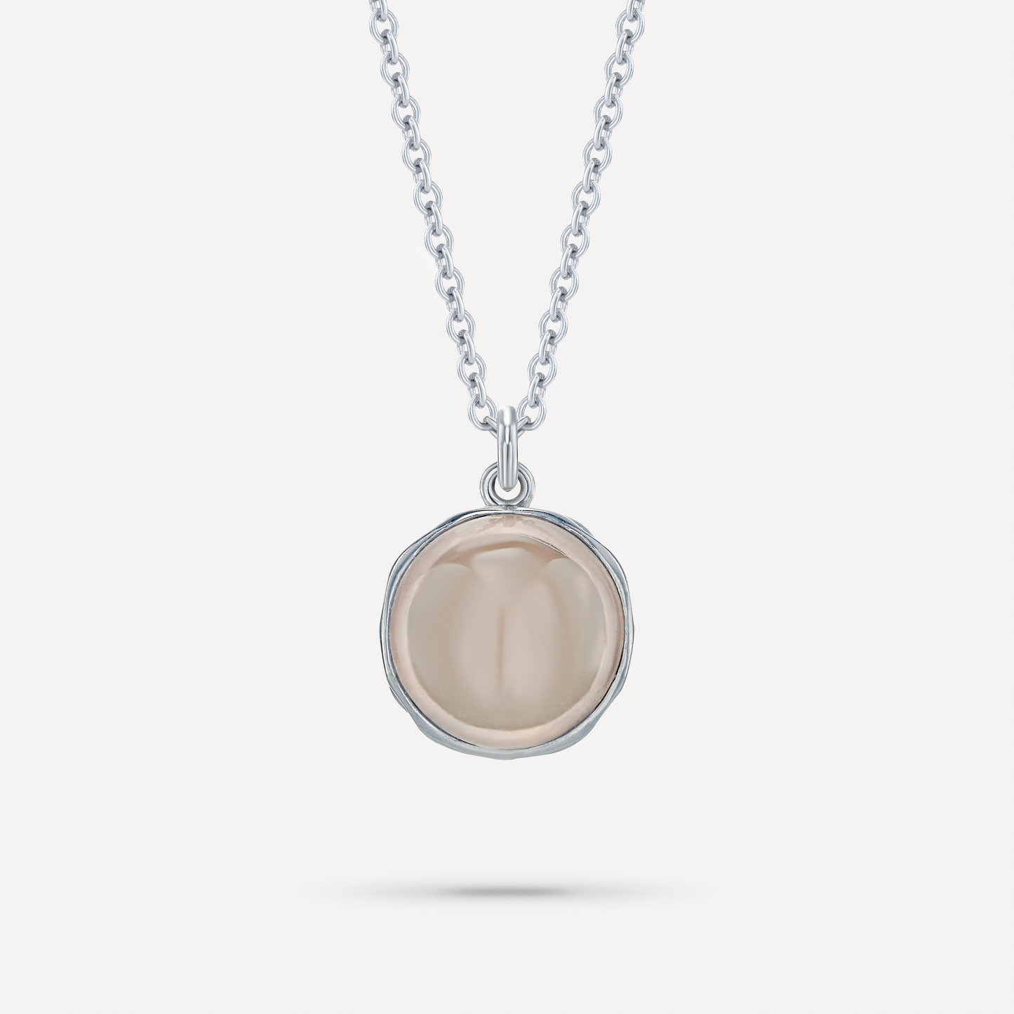 Macaron Coque Necklace, Rose Quartz, jasper