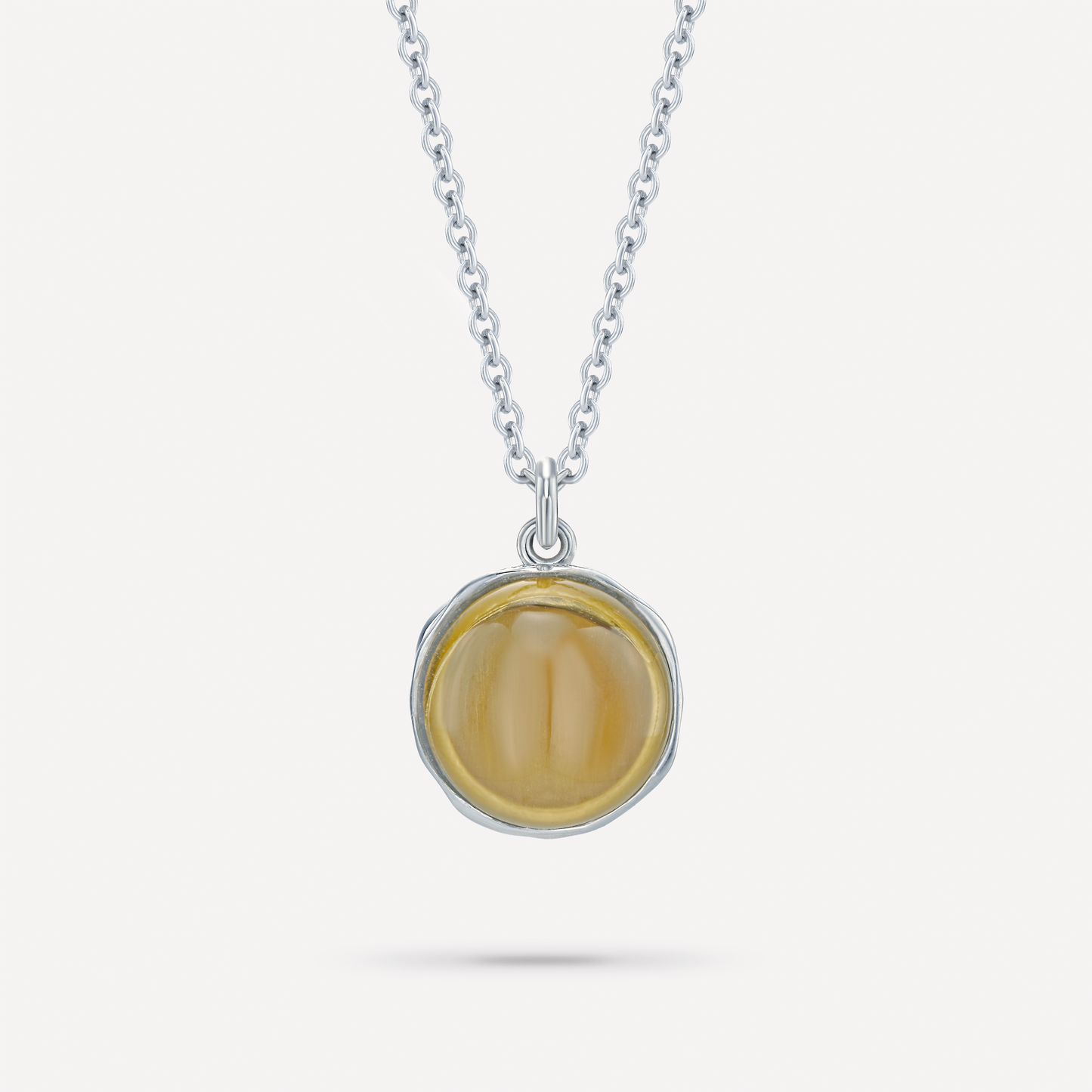 Macaron Coque Necklace, Citrine, Obsidian