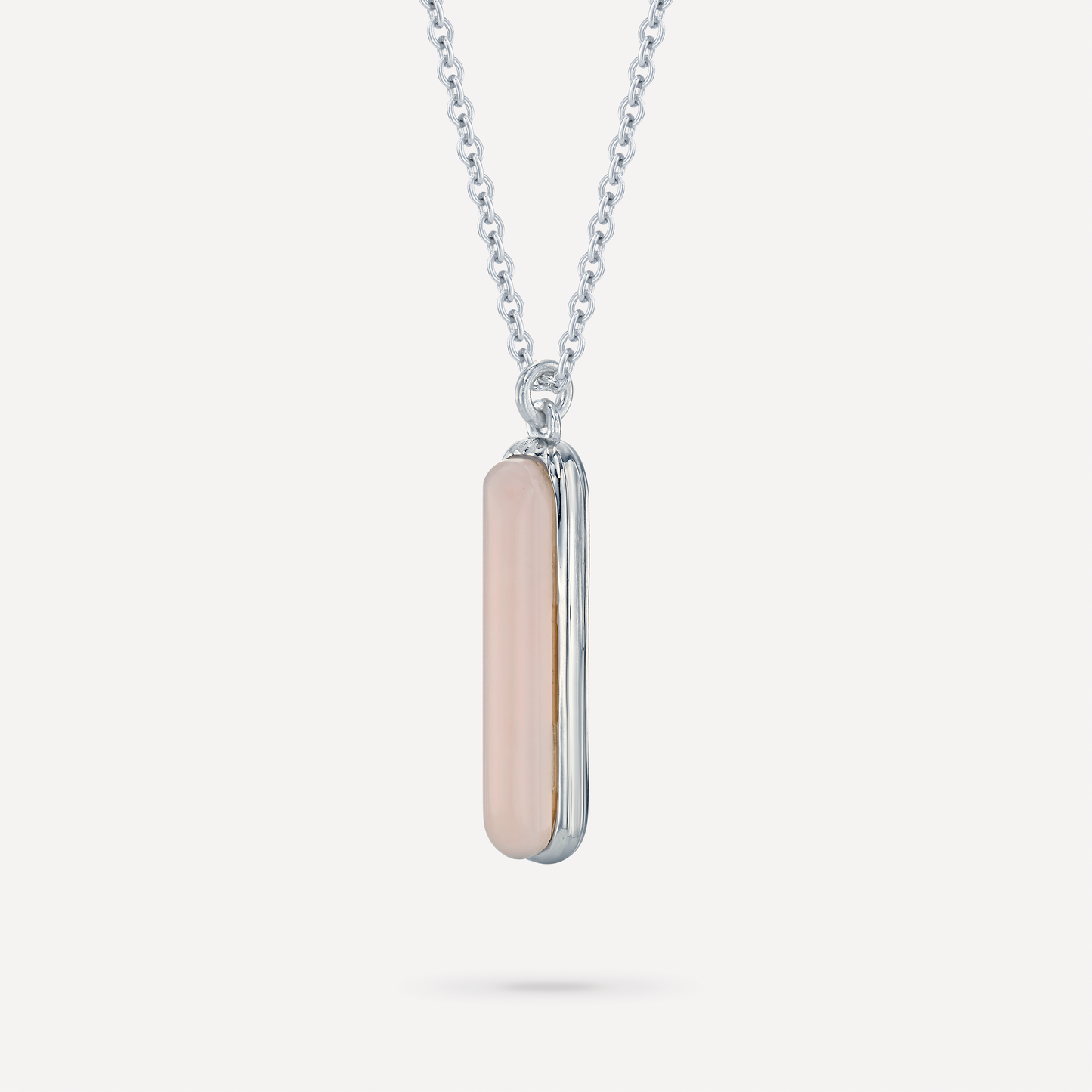 Eclair Necklace, pink opal