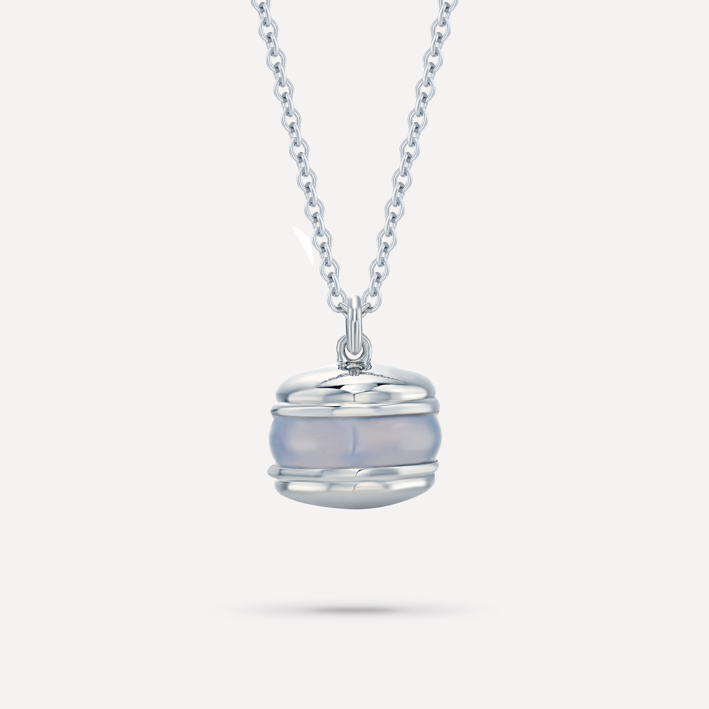 Macaron Cream Necklace, chalcedony