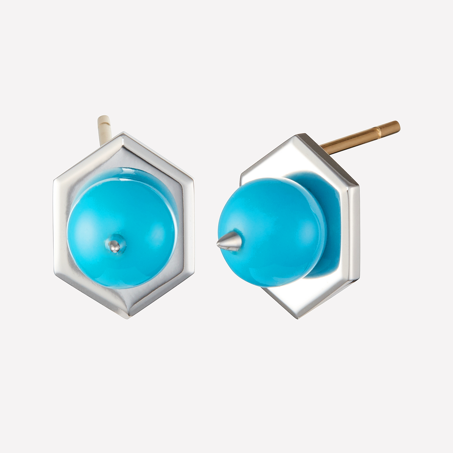 Tergum VII Earrings, Hex 1, Turquoise