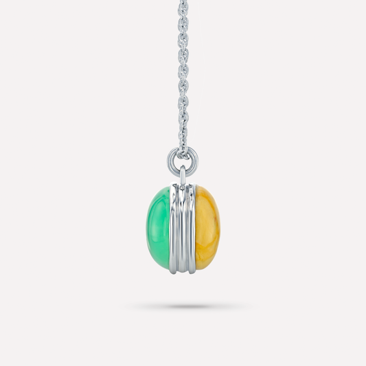 Macaron Coque Necklace, jade, jasper