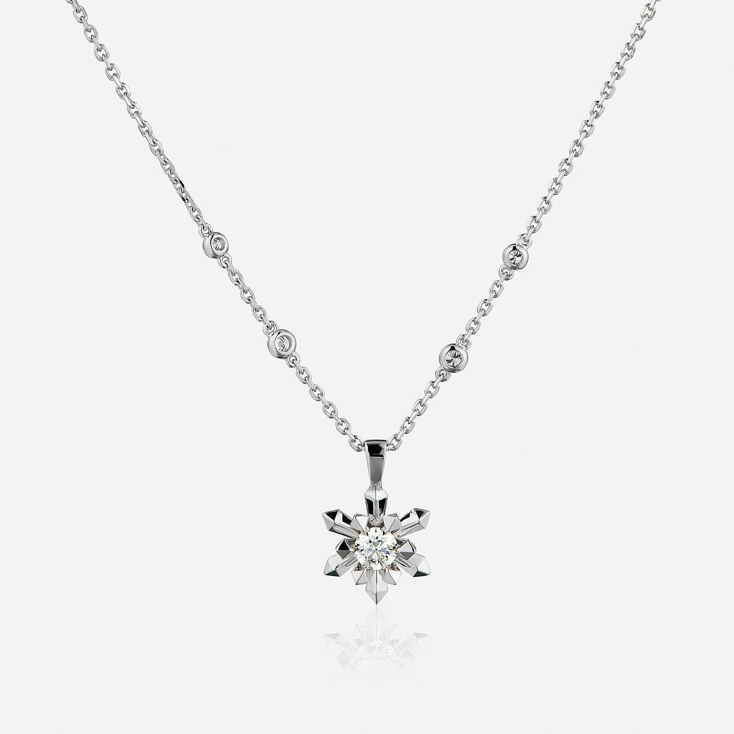 Le Quartz Necklace, Flower, Diamond