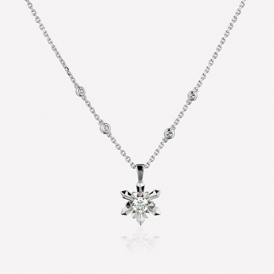 Le Quartz Necklace, Flower, Diamond