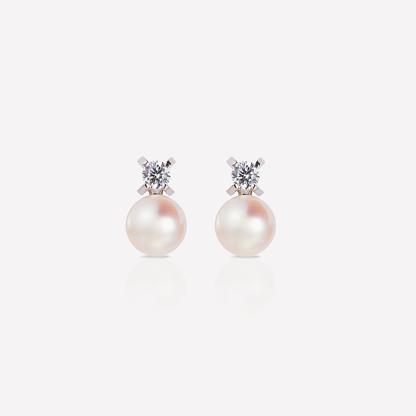 Pearl Earrings, Zirconia