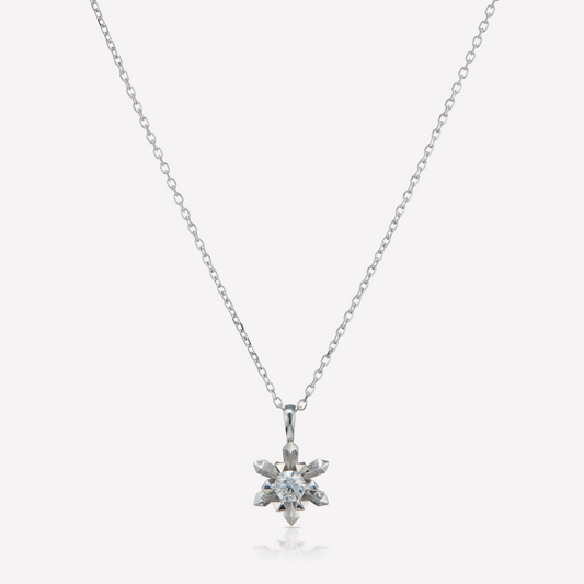 Le Quartz Necklace, Large, Platinum, Diamond
