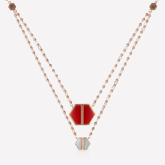 VOID Filled By You Necklace, Large, Carnelian, Diamond S