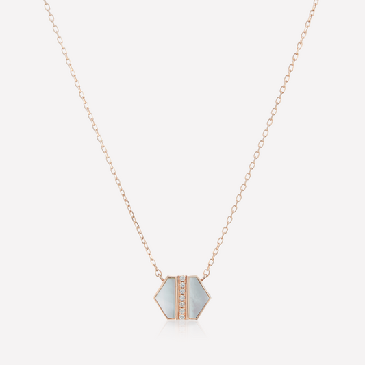 VOID Filled By You Necklace, Small, White Nacre, Diamond
