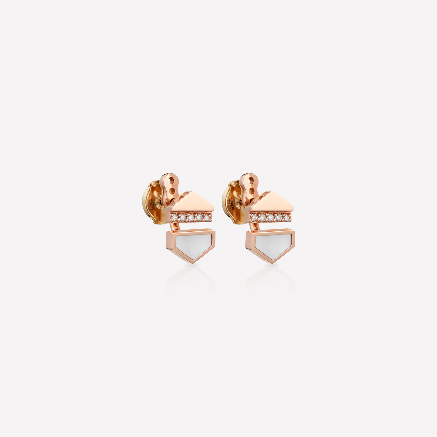 VOID Filled By You Earrings, Small, White Nacre, Diamond