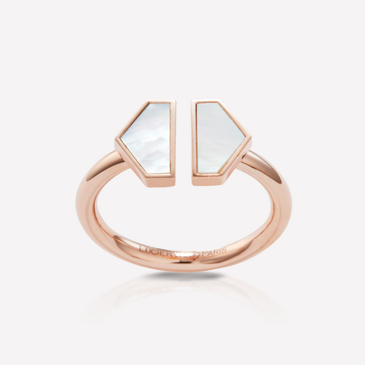 VOID Filled By You Ring, Large, White Nacre
