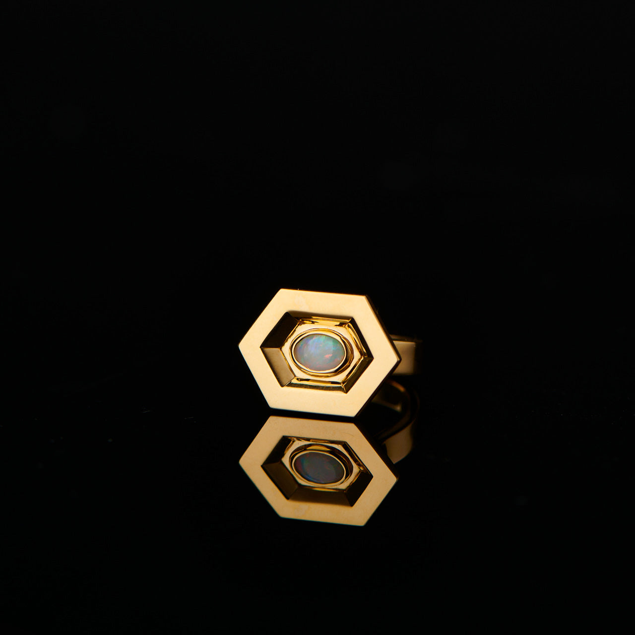 HEX Series Ring, Artifact, Blue Sapphire