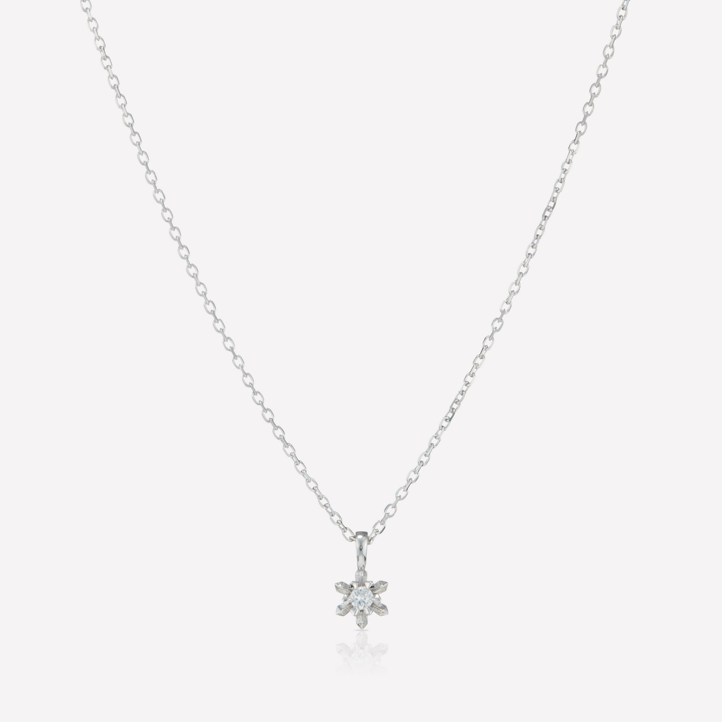 Le Quartz Necklace, Small, Platinum, Diamond