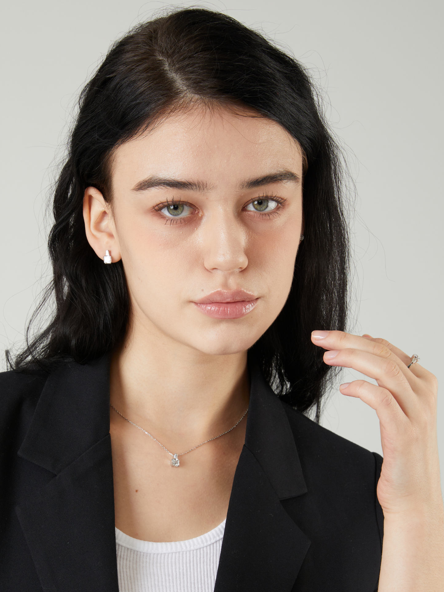 Hex To Octagon Necklace, Diamond