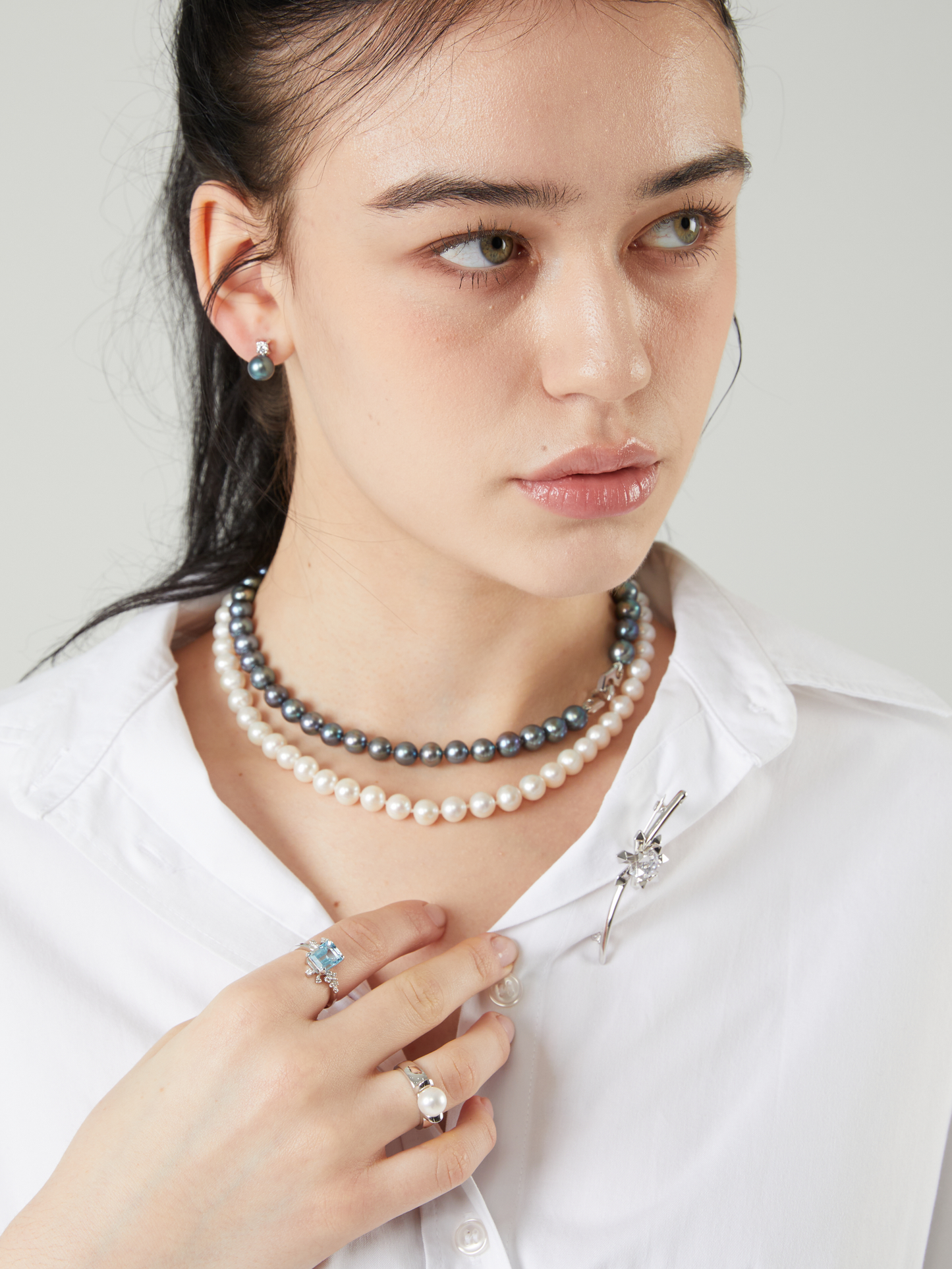 Le Quartz Branche Brooch, Zirconia