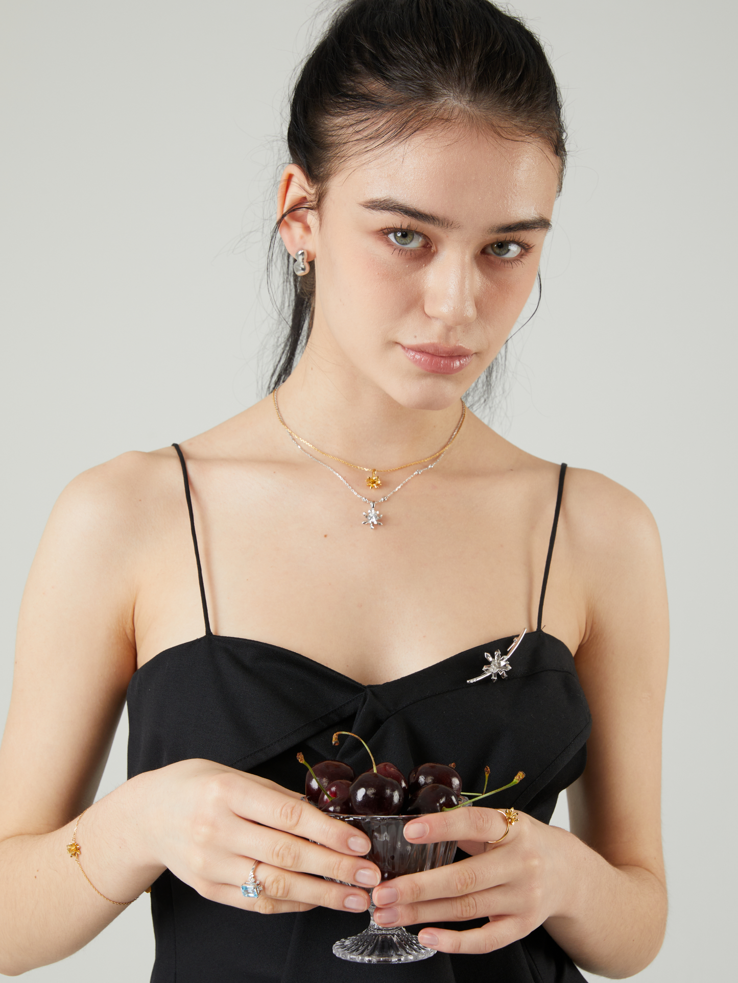 Le Quartz Branche Brooch, Zirconia