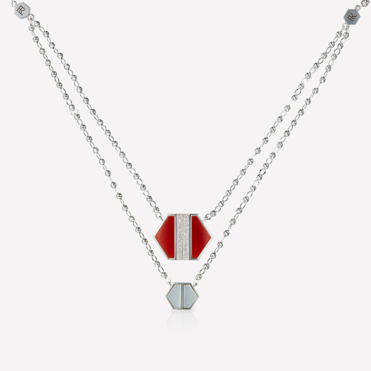 VOID Filled By You Necklace, Large, Carnelian, Diamond L