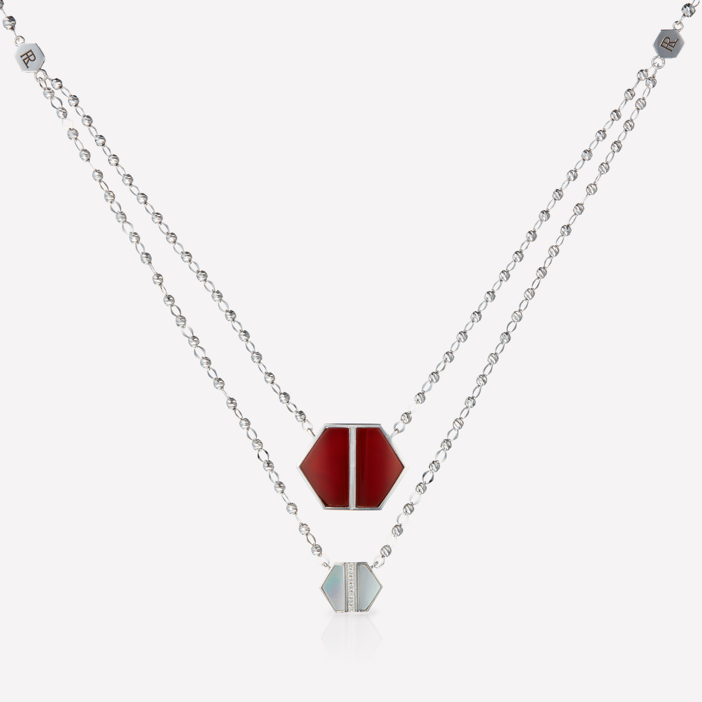 VOID Filled By You Necklace, Large, Carnelian, Diamond S