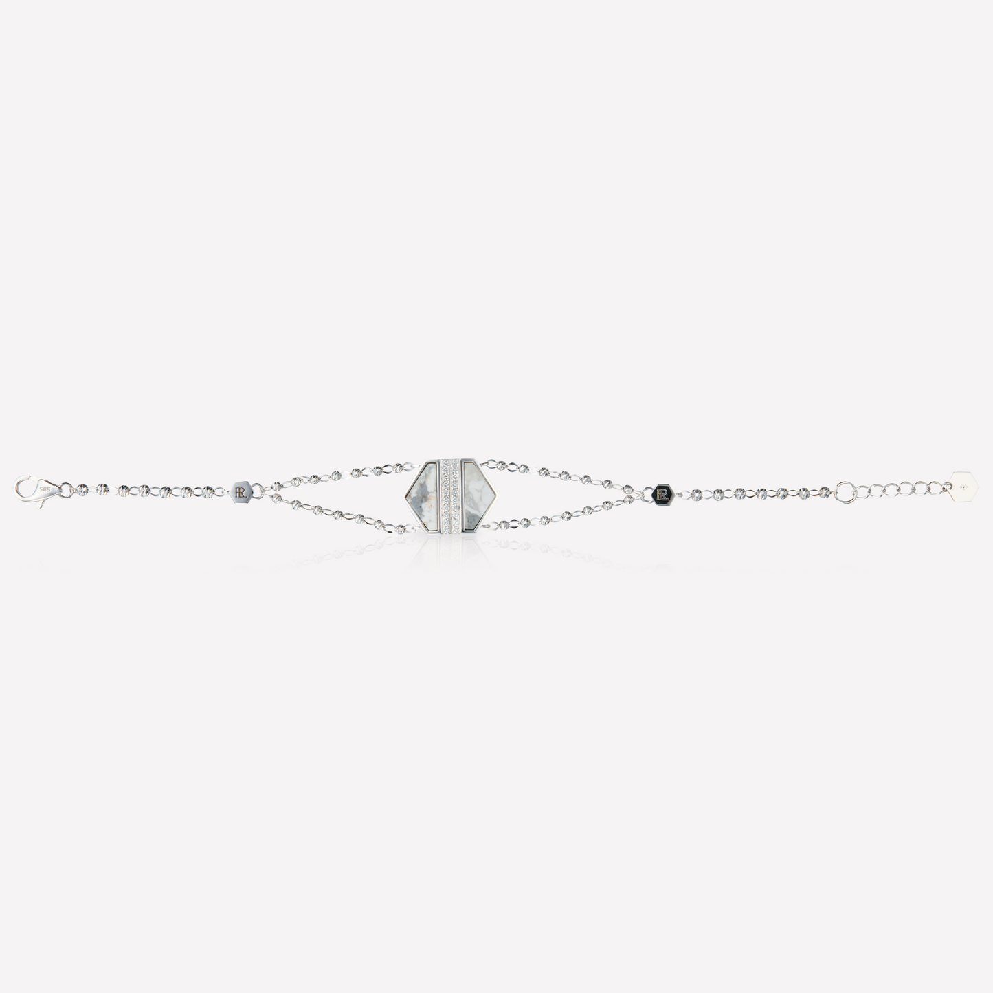 VOID Filled By You Bracelet, Large, Howlite, Diamond