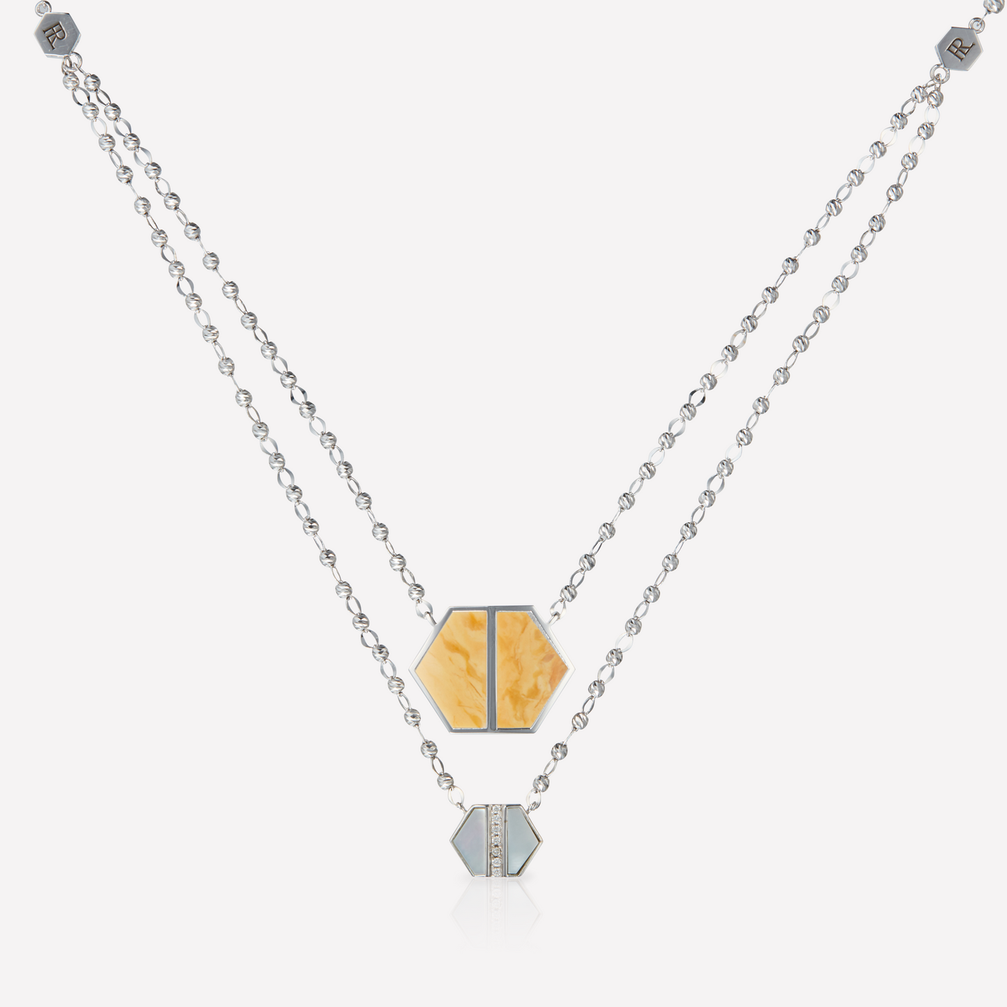 VOID Filled By You Necklace, Large, Yellow Jasper, Diamond S